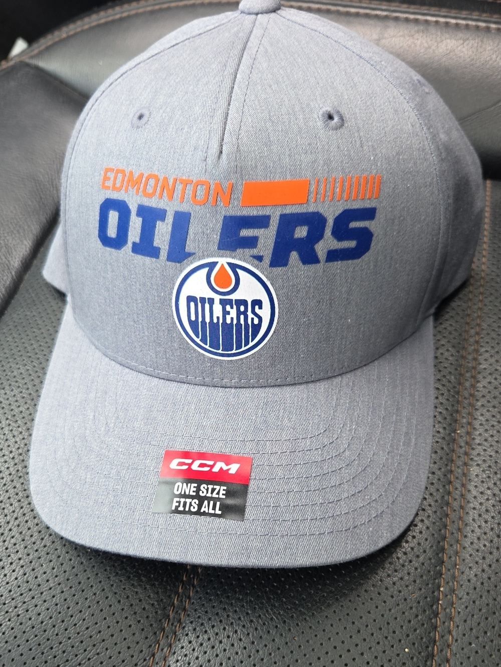 CCM Edmonton Oilers Grey Hat with Blue and Orange Logo